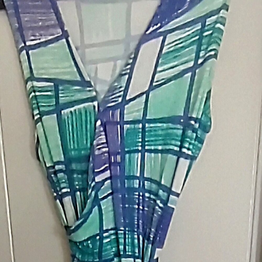 Tori Richard Honolulu Plaid Print Wrap-Around Dress - Size Small